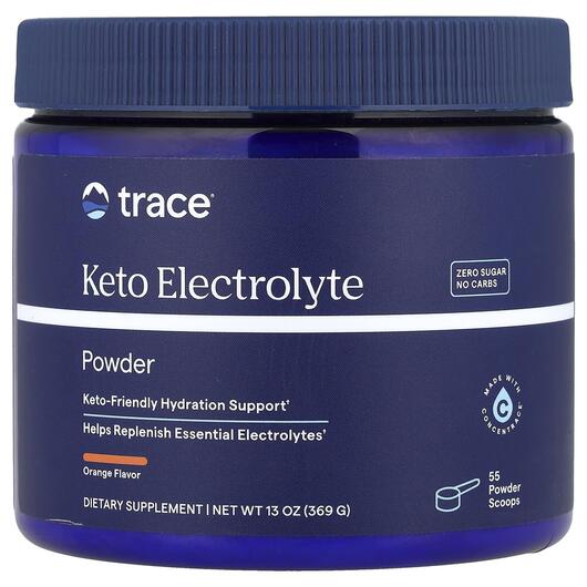 Основне фото товара Trace, Keto Electrolyte Powder Orange, Електроліти, 369 г