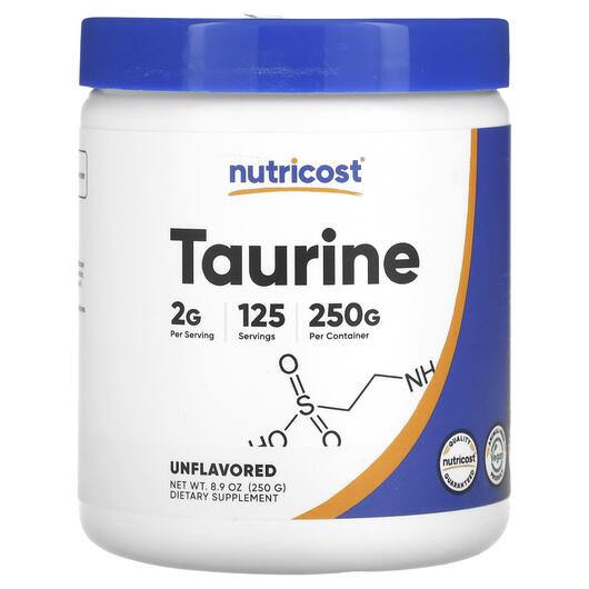 Основне фото товара Nutricost, Taurine Unflavored, L-Таурин, 250 г