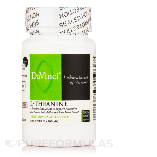 Основне фото товара DaVinci Laboratories, L-Theanine, L-Теанін, 60 капсул