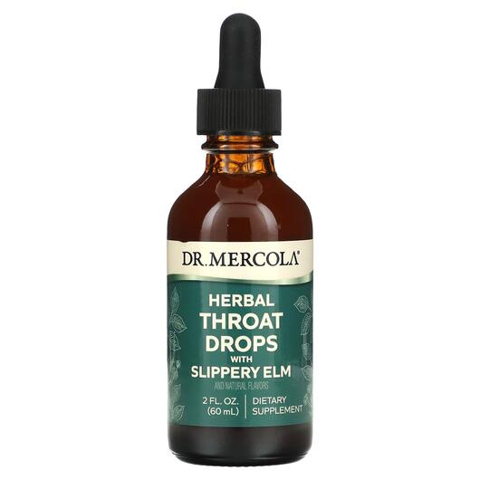 Основне фото товара Herbal Throat Drops with Slippery Elm, Слизький в'яз, 60 мл