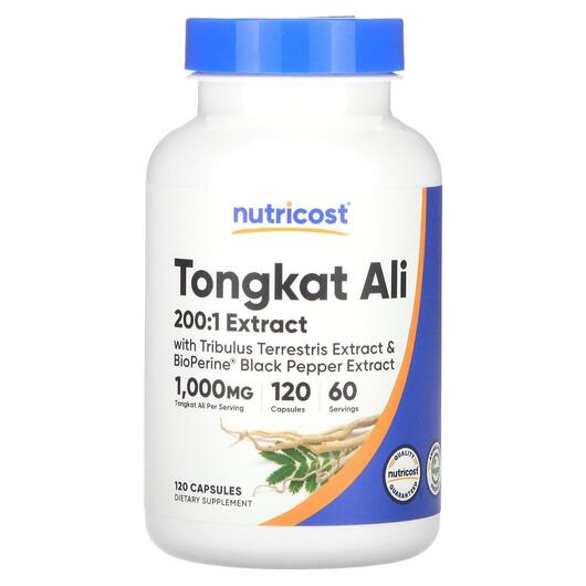 Основне фото товара Nutricost, Tongkat Ali 200:1 Extract, Тонгкат Алі, 120 капсул