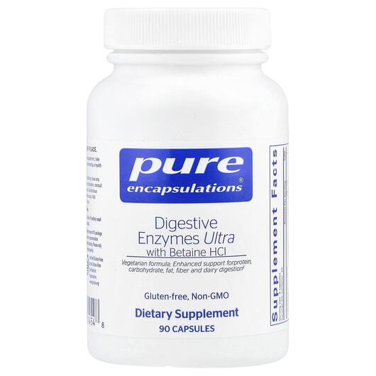 Основне фото товара Digestive Enzymes Ultra with Betaine, Бетаїн Гідрохлорид, 90 капс