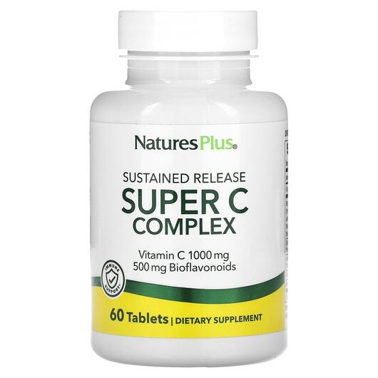 Основне фото товара Sustained Release Super C Complex, Вітамін C, 60 таблеток