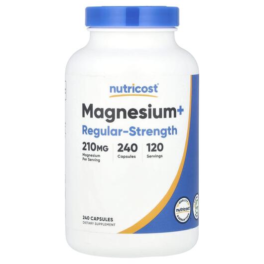 Основне фото товара Nutricost, Magnesium+ Regular-Strength 210 mg, Магній, 240 капсул