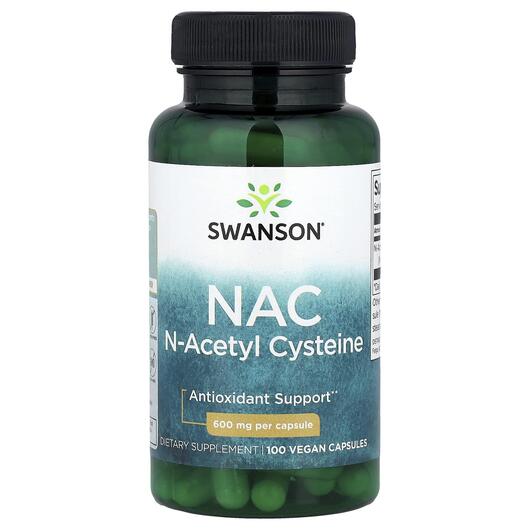 Основне фото товара Swanson, N-Acetyl Cysteine, N-ацетилцистеїн 600 мг, 100 капсул