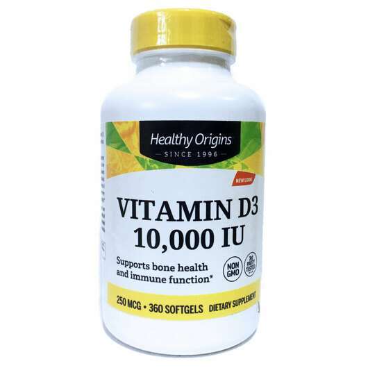 Основне фото товара Vitamin D3 10000 IU, Вітамін D3 10000 МО, 360 капсул