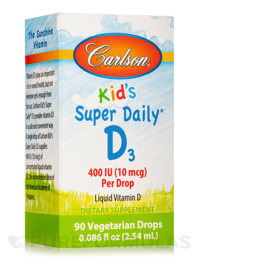 Основне фото товара Kid's Super Daily D3 400 IU 10, Вітамін D3 Холекальциферол, 