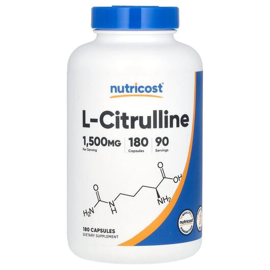 Основне фото товара Nutricost, L-Citrulline 1500 mg, L-Цитрулін, 180 капсул