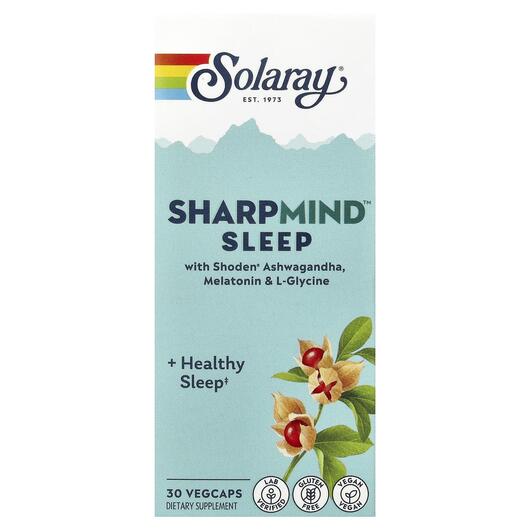Основне фото товара Solaray, SharpMind Sleep, Підтримка здорового сну, 30 капсул