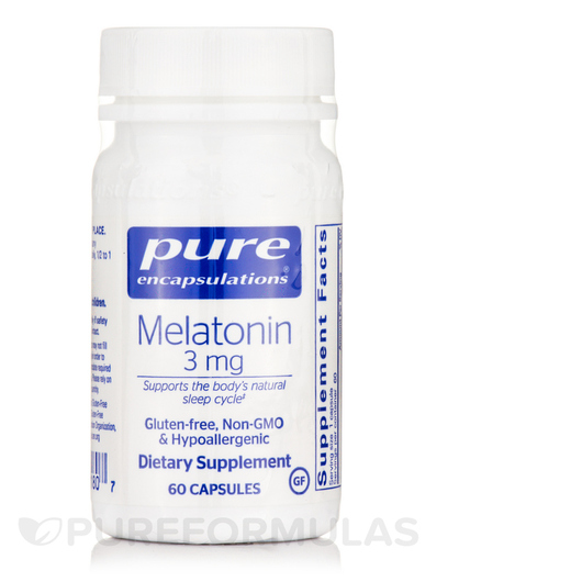 Основне фото товара Pure Encapsulations, Melatonin 3 mg, Мелатонін, 60 капсул