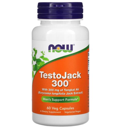 Основне фото товара NOW, TestoJack 300 mg, Тонгкат Алі 300 мг Лонгджек, 60 капсул