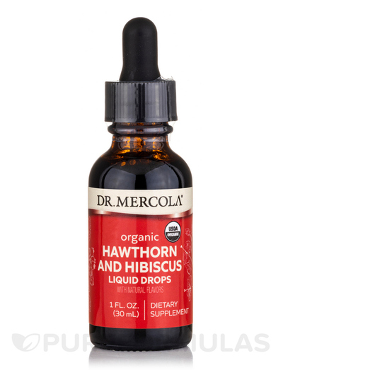Основне фото товара Organic Hawthorn & Hibiscus Liquid Drops, Глід, 30 мл