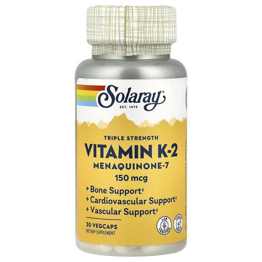 Основне фото товара Vitamin K-2 Menaquinone-7 150 mcg, Вітамін K2 MK-7 150 мкг, 30 ка