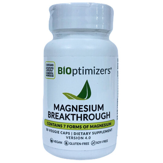 Основне фото товара BiOptimizers, Magnesium Breakthrough, Магній, 30 капсул