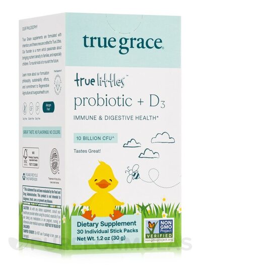 Основне фото товара True Littles, Вітамін D3 Холекальциферол, 30 Individual Stick Pac
