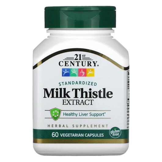 Основне фото товара 21st Century, Standardized Milk Thistle, Розторопша, 60 капсул