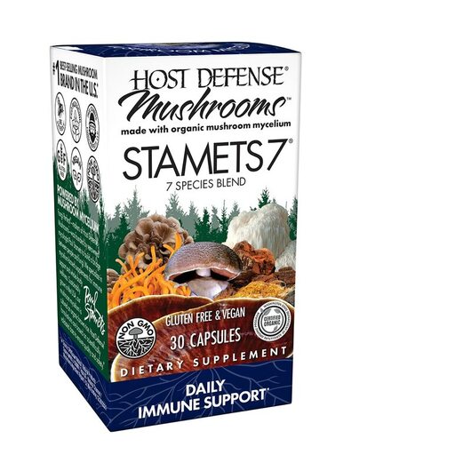 Основне фото товара Host Defense Mushrooms, Organic Stamets 7, Гриби, 30 капсул
