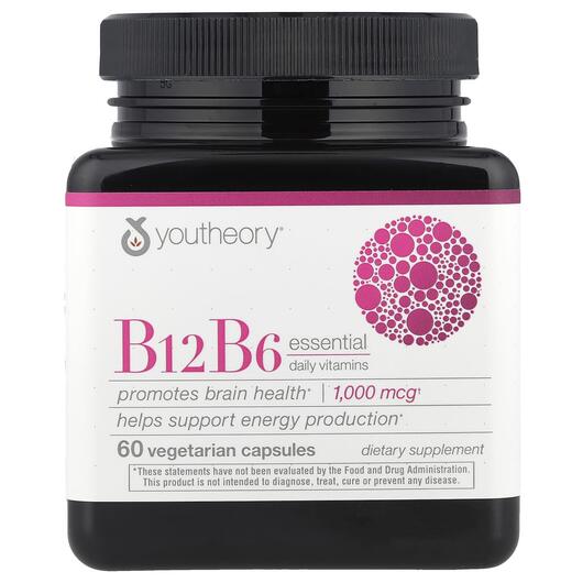 Основне фото товара B12 B6 Essential Daily Vitamins 1000, Метилкобаламін B12, 60 капс