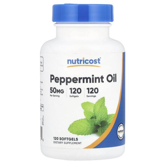 Основне фото товара Nutricost, Peppermint Oil 50 mg, М'ята перцева Олія, 120 кап