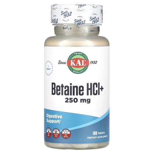 Основне фото товара KAL, Betaine HCl+, Бетаин HCl +, 100 таблеток