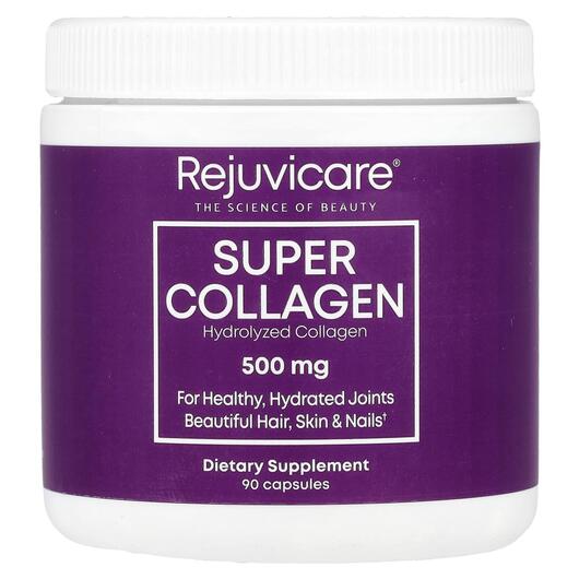 Основне фото товара Rejuvicare, Super Collagen, Супер колаген 500 мг, 90 капсул