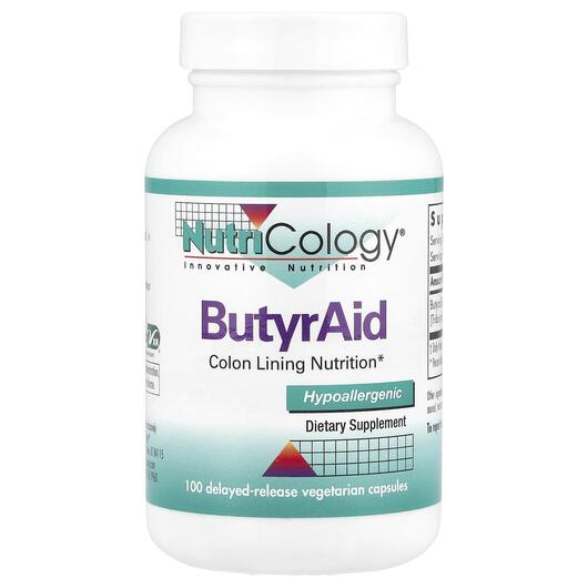 Основне фото товара Nutricology, ButyrAid, Масляна кислота, 100 таблеток