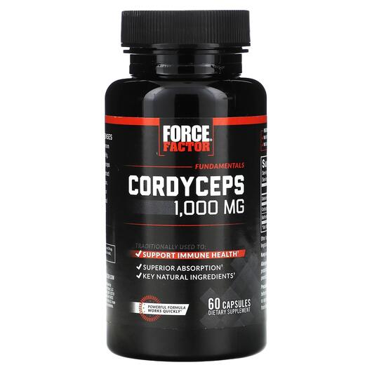 Основне фото товара Force Factor, Cordyceps 500 mg, Гриби Кордицепс, 60 капсул