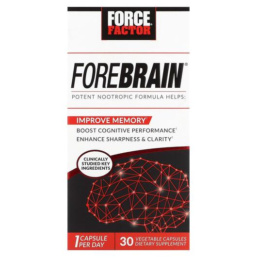 Основне фото товара Force Factor, Forebrain, Підтримка пам'яті та уваги, 30 капс