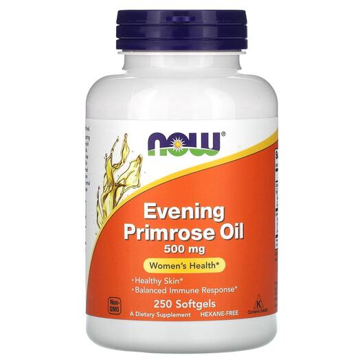 Основне фото товара NOW, Primrose Oil, Масло Примули вечірньої 500 мг, 250 капсул