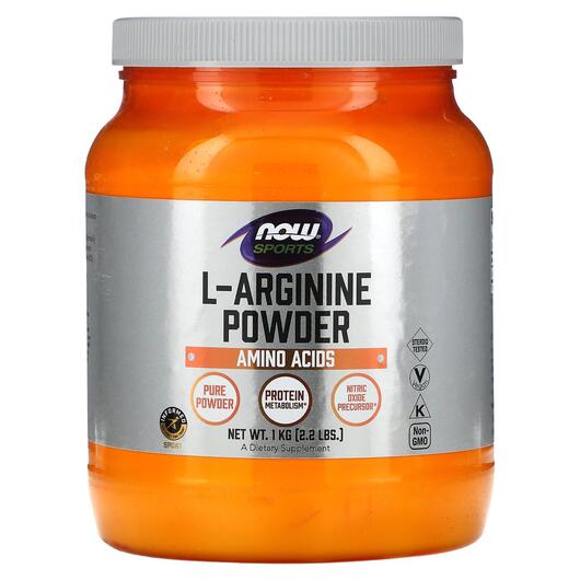 Основне фото товара NOW, L-Arginine Powder, L-Аргінін Порошок, 1 кг