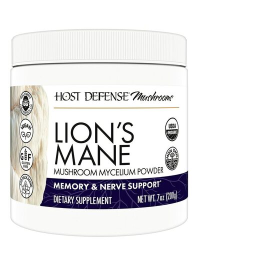Основне фото товара Organic Lion's Mane Powder, Гриби Левова Грива, 200 г