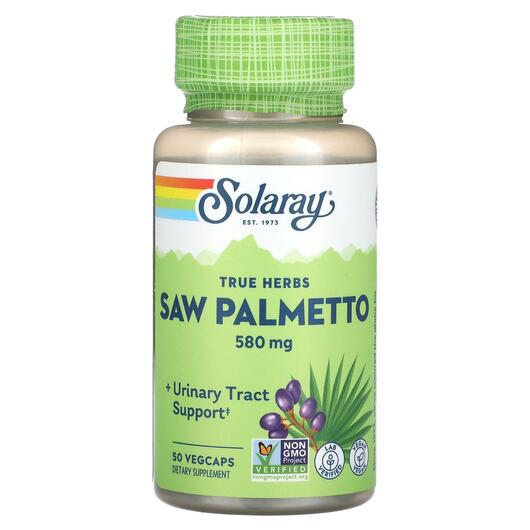Основне фото товара Solaray, True Herbs Saw Palmetto 580 mg, Со Пальметто, 50 капсул