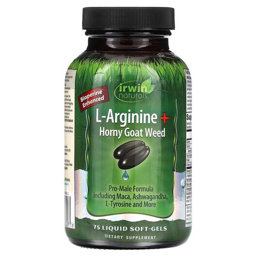 Основне фото товара L-Arginine + Horny Goat Weed, L-Аргінін, 75 капсул