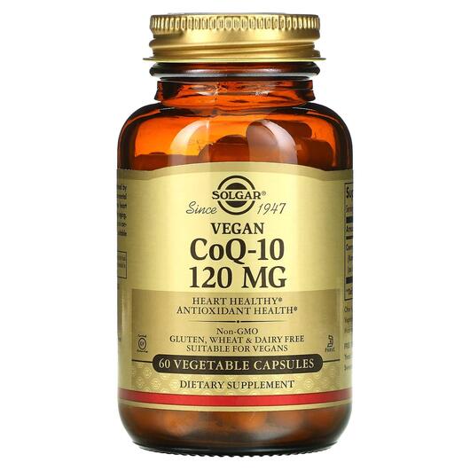 Основне фото товара Solgar, Vegetarian CoQ-10 120 mg, Коензим Q-10 120 мг, 60 капсул