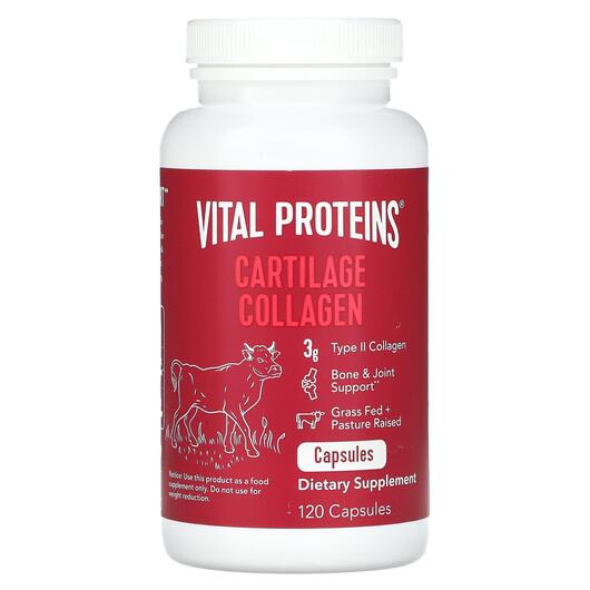 Основне фото товара Vital Proteins, Cartilage Collagen, Колаген з Хрящів, 120 капсул