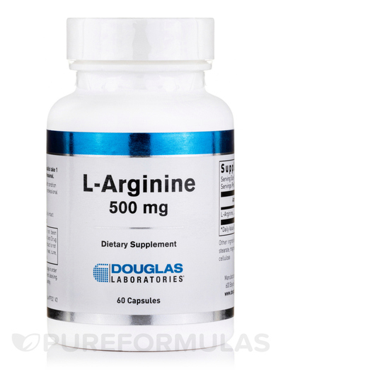 Основне фото товара Douglas Laboratories, L-Arginine 500 mg, L-Аргінін, 60 капсул