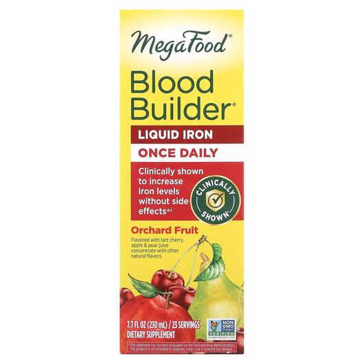 Основне фото товара MegaFood, Blood Builder Liquid Iron, Добавка з залізом, 230 мл