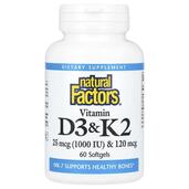 Vitamin D3 & K2 Витамин D3 K2 Natural Factors Vitamin D3 & K2 Витамин D3 K2 Natural Factors