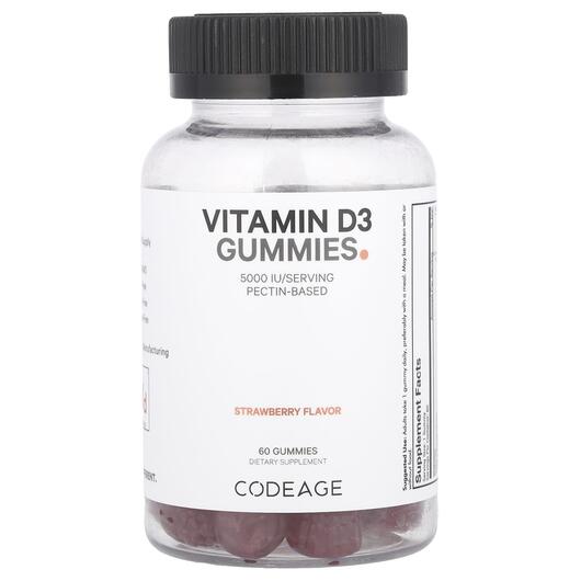 Основне фото товара Vitamin D3 Gummies Non-GMO, Вітамін D3 Холекальциферол, 60 таблет