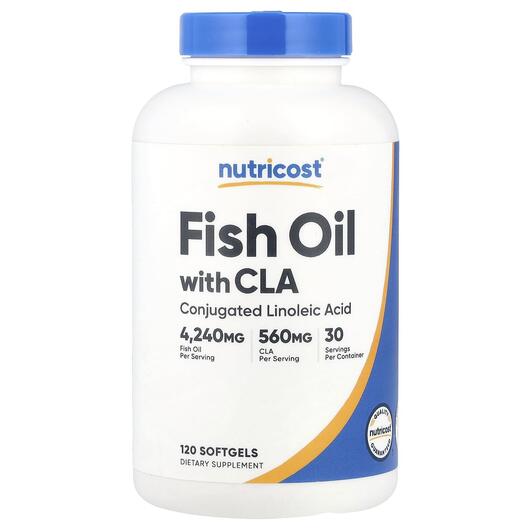 Основне фото товара Nutricost, Fish Oil With CLA, Омега 3, 120 капсул