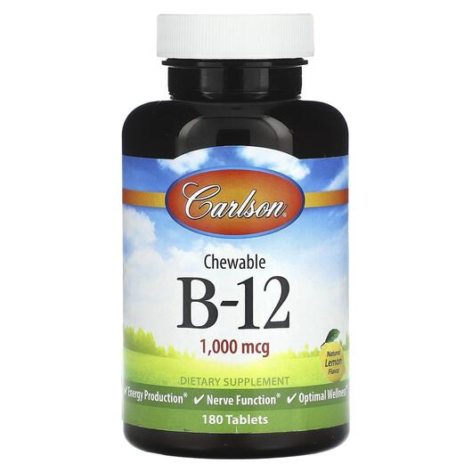 Основне фото товара Chewable B-12 Natural Lemon 1000, Вітамін B12 Кобаламін, 180 табл