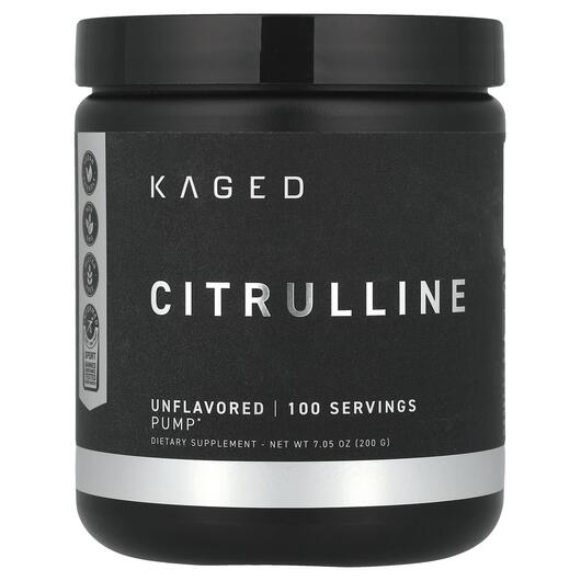 Основне фото товара Kaged, Citrulline Unflavored, L-Цитрулін, 200 г
