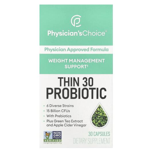 Основне фото товара Thin 30 Probiotic 15 Billion CFUs, Пробіотики, 30 капсул