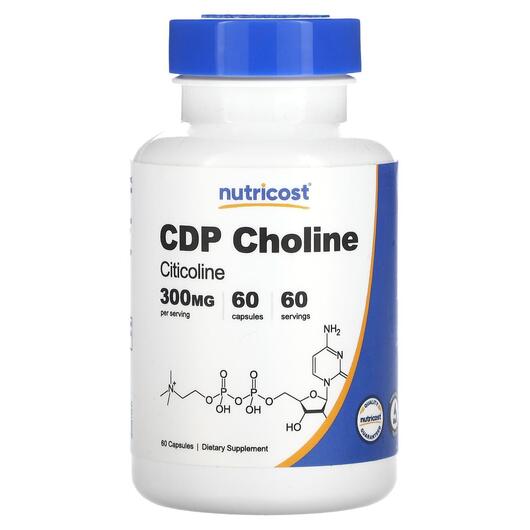 Основне фото товара CDP Choline Citicoline 300 mg, Вітамін B4 Холін, 60 капсул