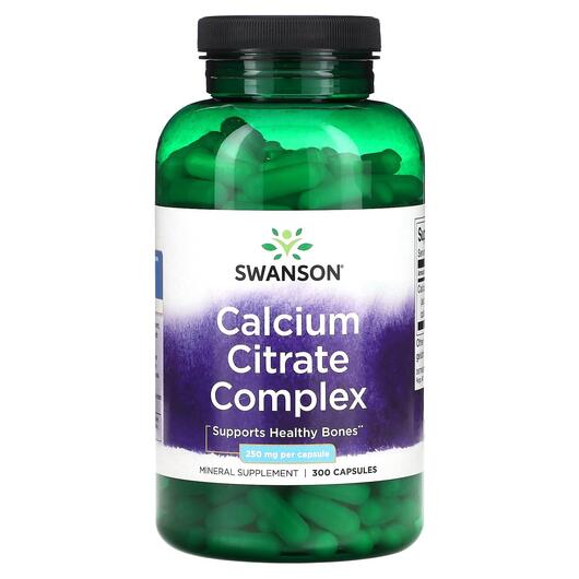 Основне фото товара Swanson, Calcium Citrate Complex 250 mg, Кальцій, 300 капсул