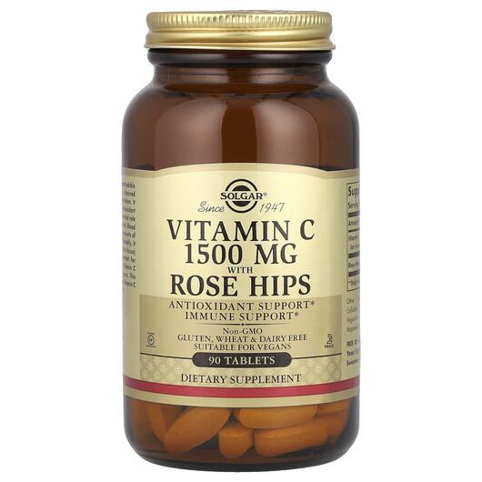Основне фото товара Vitamin C with Rose Hips 1500 mg, Вітамін C 1500 мг, 90 таблеток