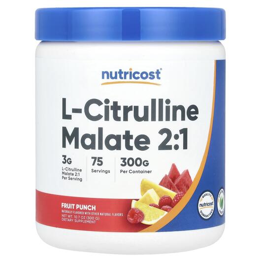 Основне фото товара L-Citrulline Malate 2: 1 Fruit Punch, L-Цитрулін, 300 г