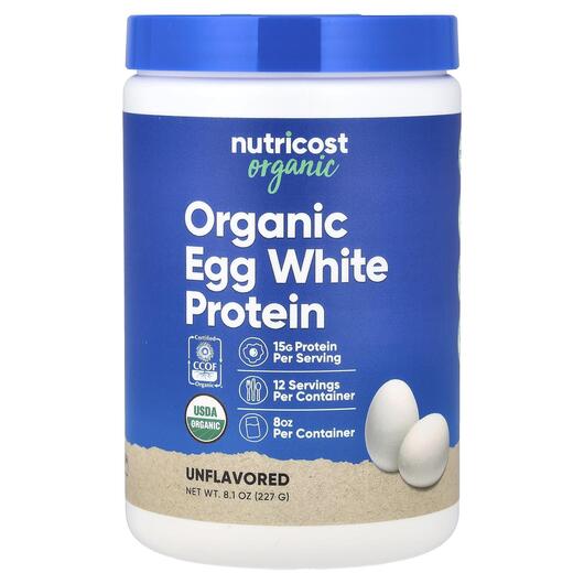 Основное фото товара Nutricost, Протеин, Organic Egg White Protein Unflavored, 227 г