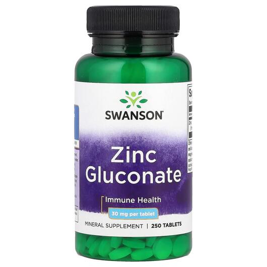 Основне фото товара Swanson, Zinc Gluconate 30 mg, Цинк Глюконат, 250 таблеток