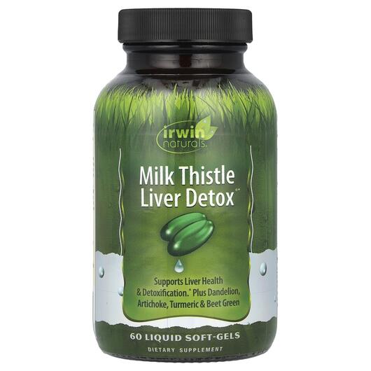 Основне фото товара Irwin Naturals, Milk Thistle Liver Detox, Розторопша, 60 капсул